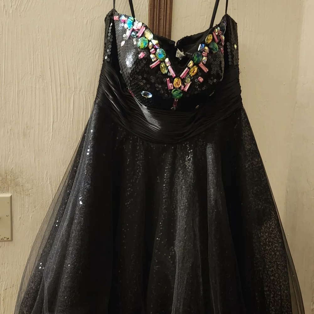 Mac Duggal Black Dress with Colorful Accents - Picture 2 of 5